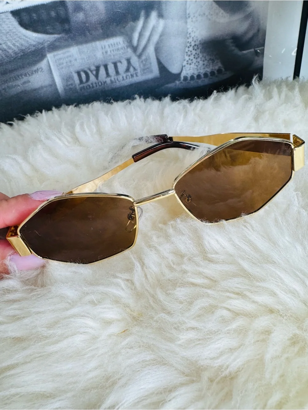 Gold Frame Brown Lens Women's Sunglasses